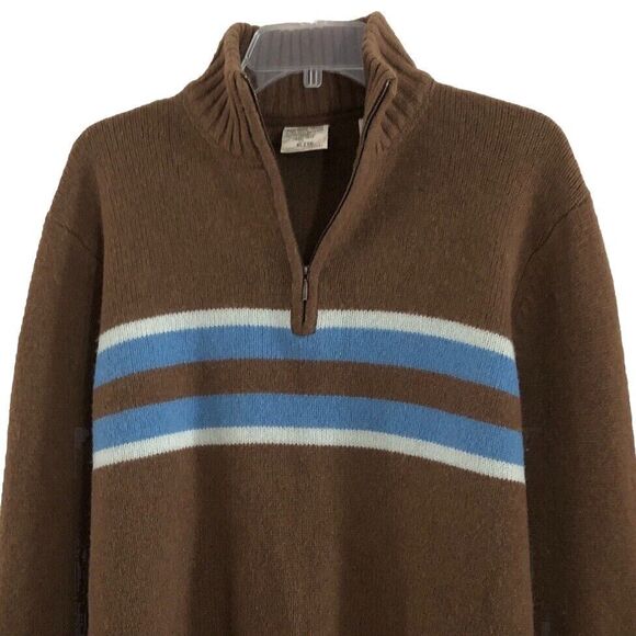 Timberland Lambswool 1/4 Zip Sweater Mens Sz XL Y2k Earthy Stratham Outdoor Gear - Picture 2 of 13